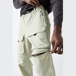NWOT Pacsun Man's Convertible Cargo Pants Or Zip-off Legs  Light Green Size M